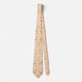 Cream & Peach Floral Pattern Krawatte (Vorderseite)
