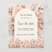 Cream peach Rose Bogen Budget Hochzeit Speichern S Flyer (Vorne)