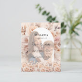 Cream peach Rose Foto Bogen Hochzeit Speichern Sie (Stehend Vorderseite)