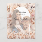 Cream peach Rose Foto Bogen Hochzeit Speichern Sie (Vorderseite)