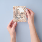 Cream peach Rose Foto Bogen Hochzeit Speichern Sie Flyer (Gruppe)