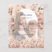 Cream peach Rose Foto Bogen Hochzeit Speichern Sie Flyer (Vorne)