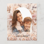 Cream peach Rose Foto Bogen Hochzeit Speichern Sie Flyer (Vorne)