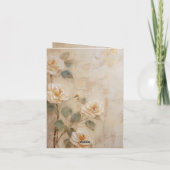 Cream Peach Rose Vielen Dank Dankeskarte (Rückseite)