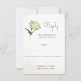 Cream Peony Blume Wedding Repair Cards RSVP Karte