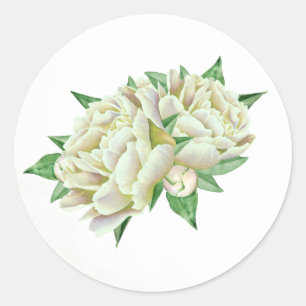 Cream Peony Stickers