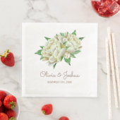 Cream Peony Watercolor Blume Wedding Serviette (Beispiel)