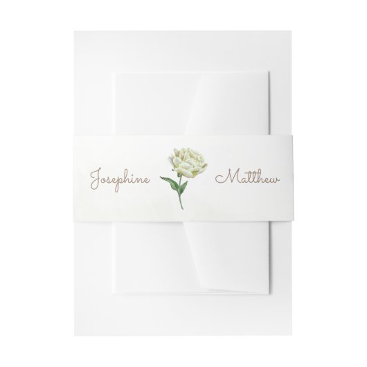 Cream Peony Wedding Einladung Bly Bands Einladungsbanderole (Vorderseite Beispiel)