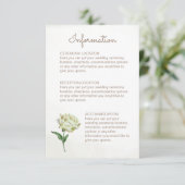 Cream Peony Wedding Information Cards Begleitkarte (Stehend Vorderseite)