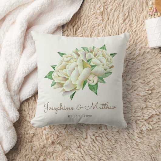 Cream Peony Wedding Kissen (Decke)
