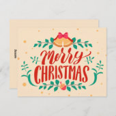 Cream Persian Green Frohe Weihnachtskarte Feiertagskarte (Vorne/Hinten)