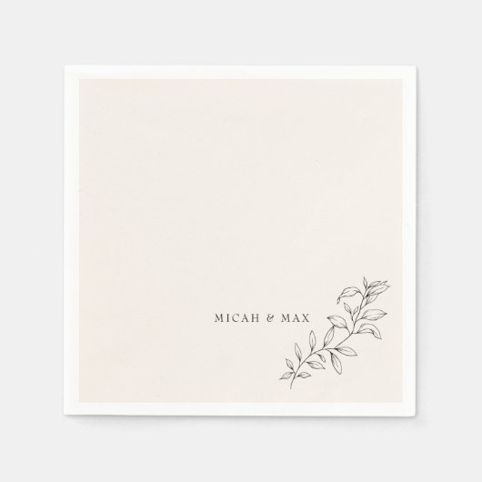 Cream Personalisiert Hochzeit Probe Dinner Serviette (Vorderseite)