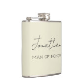 Cream Personalisiert Man of Ehre Flachmann (Rechts)