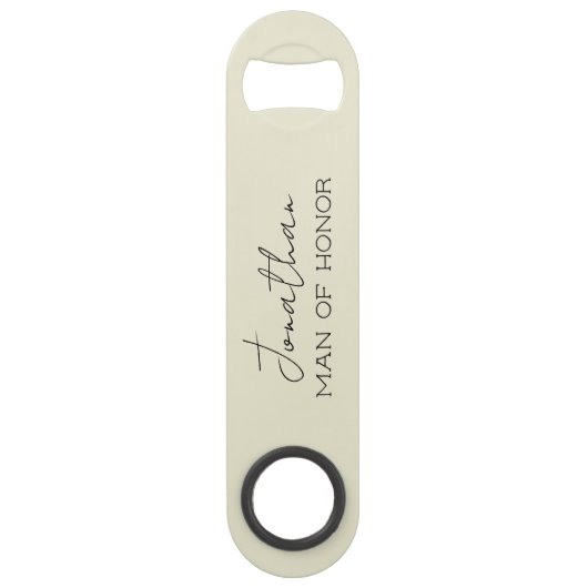 Cream Personalisiert Man of Honour Bottle Opener Speed Flaschenöffner (Vorderseite)