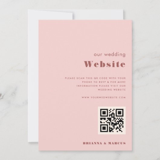 Cream Pink Boho Arch Geometric All in one Wedding Einladung (Rückseite)