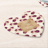 Cream Pink Burgundy Blumenzettel Untersetzer (angewinkelt)