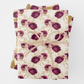 Cream Pink Burgundy Floral Geschenkpapier Set (Beispiel)