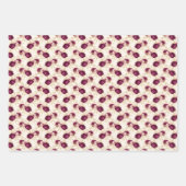 Cream Pink Burgundy Floral Gold Glitz Geschenkpapier Set (Vorderseite 2)