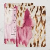 Cream Pink Cowgirl Cowhide Birthday Einladung (Vorne/Hinten)