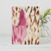 Cream Pink Cowgirl Cowhide Birthday Einladung (Stehend Vorderseite)