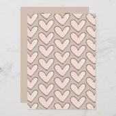 Cream Pink Heart Baby Dusche Einladung (Vorne/Hinten)
