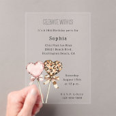 Cream Pink Leopard Hearts Birthday Acryleinladungen (Insitu (Handheld))