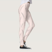 Cream Pink Women's Leaf Print Leggings (Rechts)