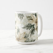 Cream Poinsettia Blume Kaffeetasse (VorderseiteRechts)