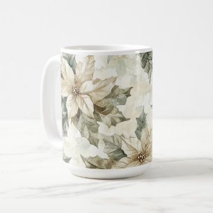 Cream Poinsettia Blume Kaffeetasse