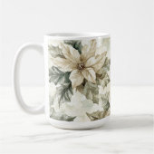 Cream Poinsettia Blume Kaffeetasse (Links)
