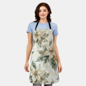 Cream Poinsettia Blume Schürze (Getragen)