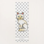 Cream Point Birman / Ragdoll mit Paws & Name Yogamatte (Rückseite)