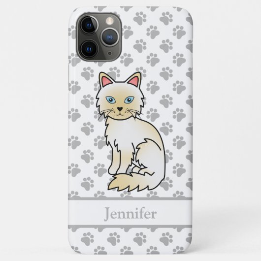 Cream Point Birman / Ragdoll Niedlich Cat & Name Case-Mate iPhone Hülle (Rückseite)