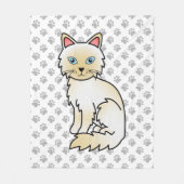 Cream Point Birman / Ragdoll Niedlich Cat & Paws Fleecedecke (Vorderseite)