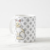Cream Point Birman / Ragdoll Niedlich Cat & Paws Kaffeetasse (Vorderseite Links)