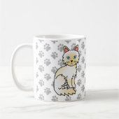 Cream Point Birman / Ragdoll Niedlich Cat & Paws Kaffeetasse (Links)