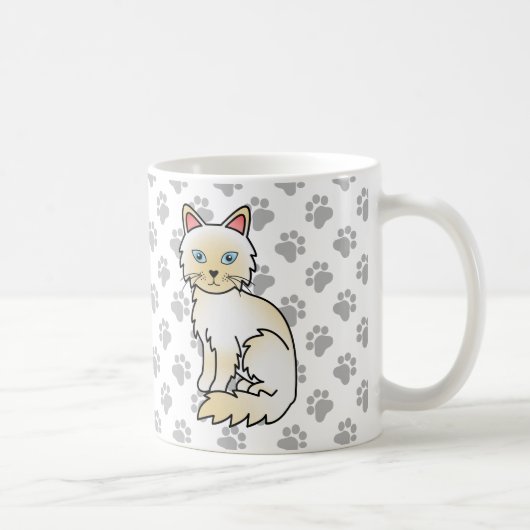 Cream Point Birman / Ragdoll Niedlich Cat & Paws Kaffeetasse (Rechts)