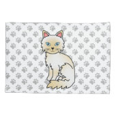 Cream Point Birman / Ragdoll Niedlich Cat & Paws Kissenbezug (Rückseite)