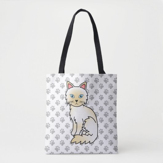 Cream Point Birman / Ragdoll Niedlich Cat & Paws Tasche (Vorderseite)