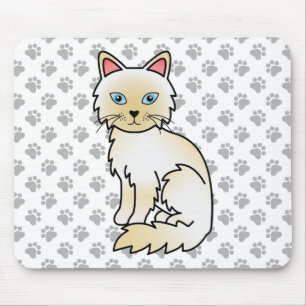 Cream Point Birman / Ragdoll süße Katze & Pfoten Mousepad