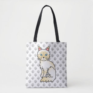 Cream Point Tabby Birma / Ragdoll Süße Katze & Pfo Tasche
