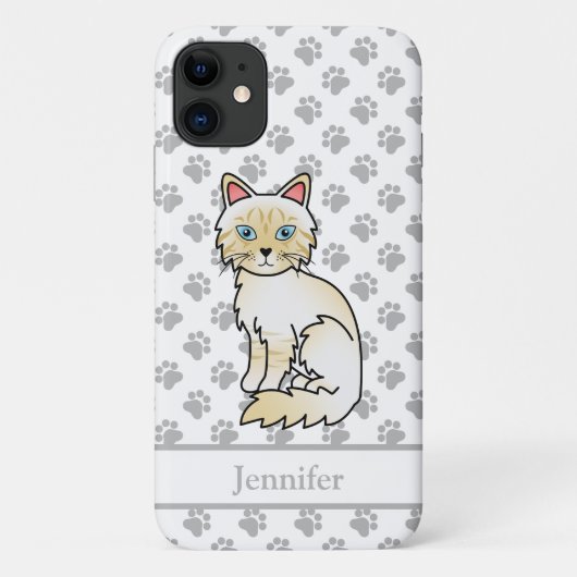 Cream Point Tabby Birman / Ragdoll Cat & Name Case-Mate iPhone Hülle (Rückseite)