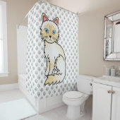 Cream Point Tabby Birman / Ragdoll Cat & Paws Duschvorhang (Beispiel)