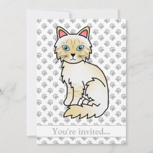 Cream Point Tabby Birman/Ragdoll Geburtstagsfeier Einladung