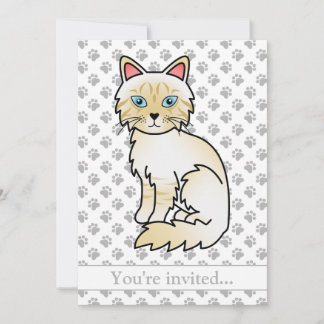Cream Point Tabby Birman/Ragdoll Geburtstagsparty Einladung