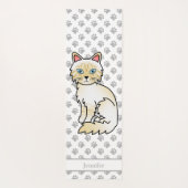 Cream Point Tabby Birman/Ragdoll mit Paws & Name Yogamatte (Rückseite)