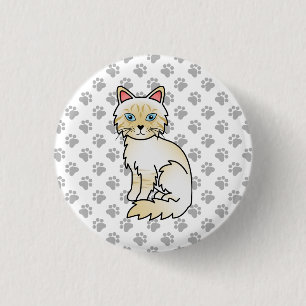 Cream Point Tabby Birman / Ragdoll Niedlich Cat &  Button