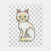 Cream Point Tabby Birman / Ragdoll Niedlich Cat & Fleecedecke (Vorderseite)