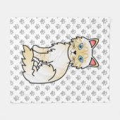 Cream Point Tabby Birman / Ragdoll Niedlich Cat & Fleecedecke (Vorderseite (Horizontal))