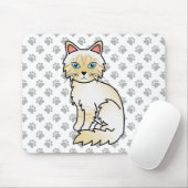 Cream Point Tabby Birman/Ragdoll Niedlich Cat & Pa Mousepad (Mit Mouse)